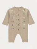 Neutral Floral Embroidered Knitted All in One