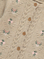 Neutral Floral Embroidered Knitted All in One