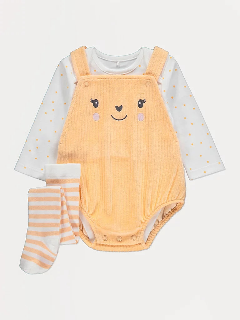Orange Pumpkin Romper Bodysuit and Tights Outfit