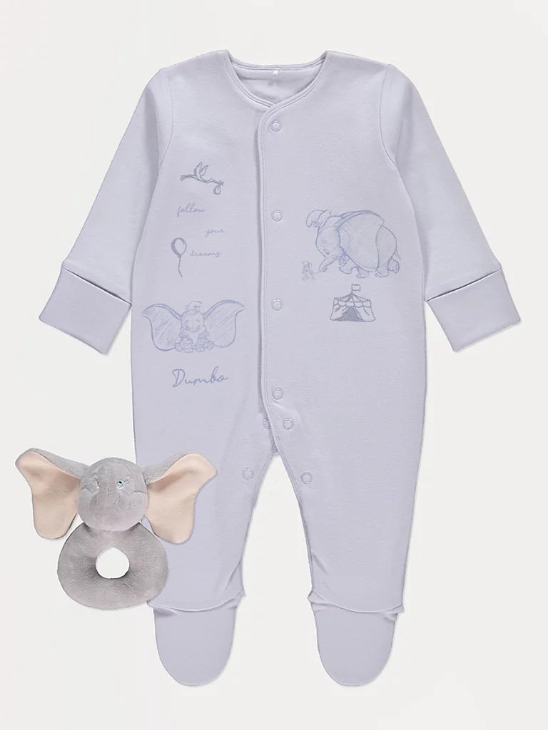 Disney Dumbo Blue Sleepsuit with Toy