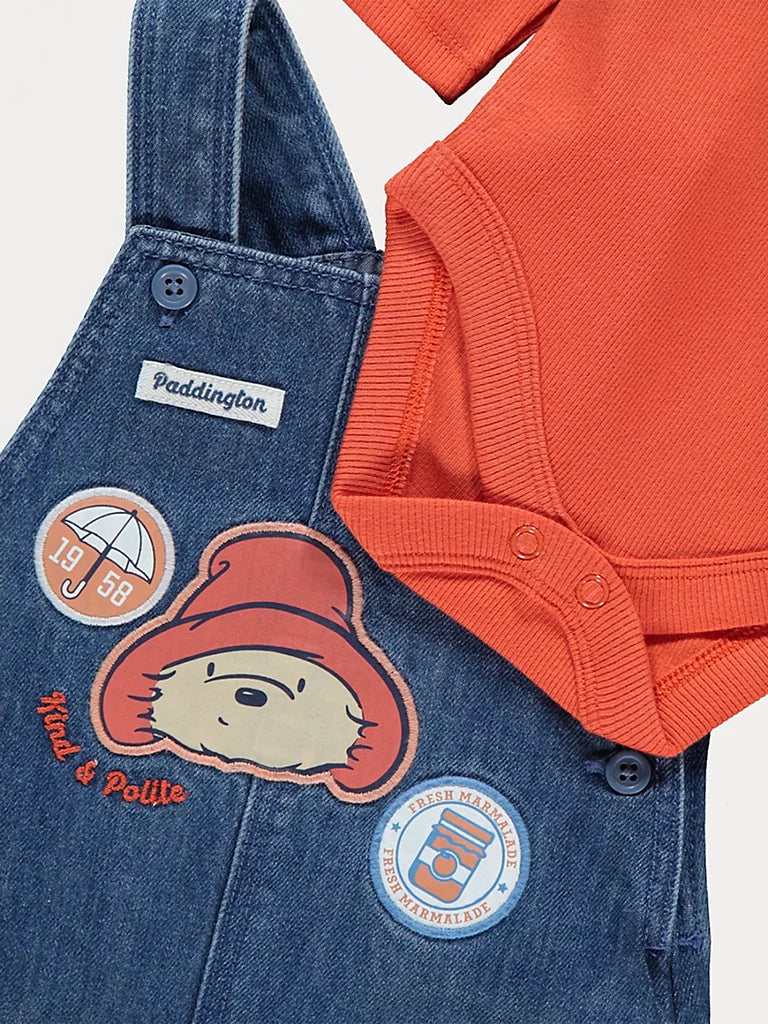 Paddington Bear Orange Bodysuit and Dungarees Outfit