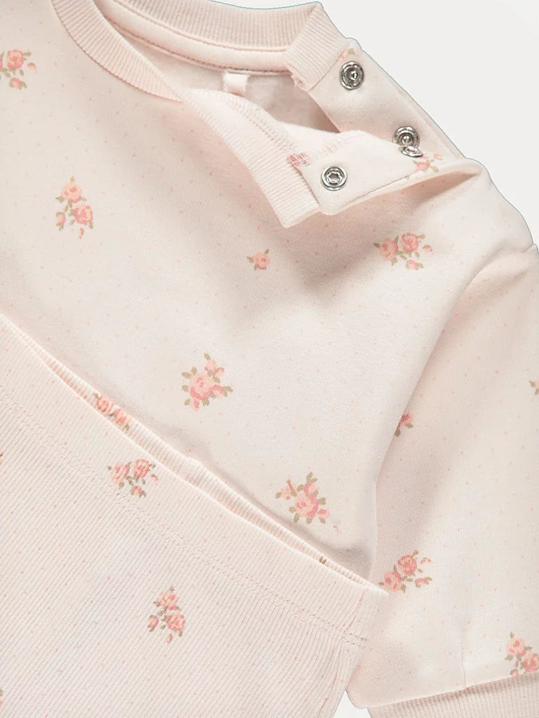 Pink Floral Sweatshirt and Leggings Outfit