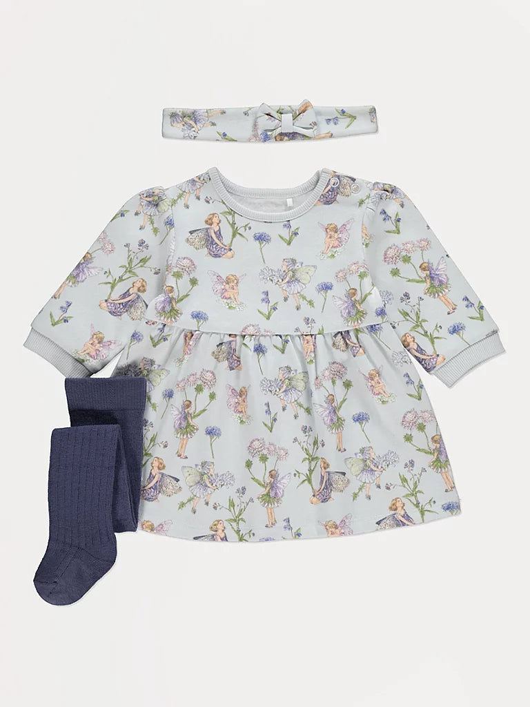 Flower Fairies Sweatshirt Dress Headband and Tights Outfit