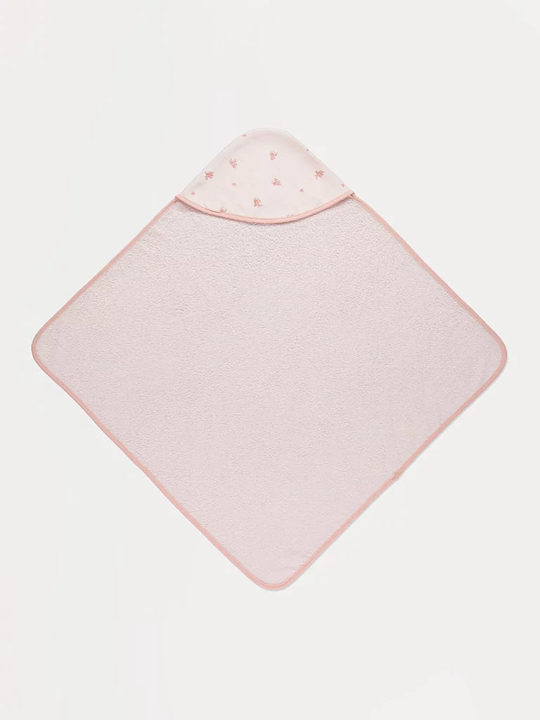 Pink Floral New Born Hooded Towel