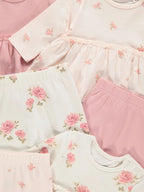 Set 3 majice i 3 pantalona - Pink Floral Tops and Leggings Outfit 3 Pack