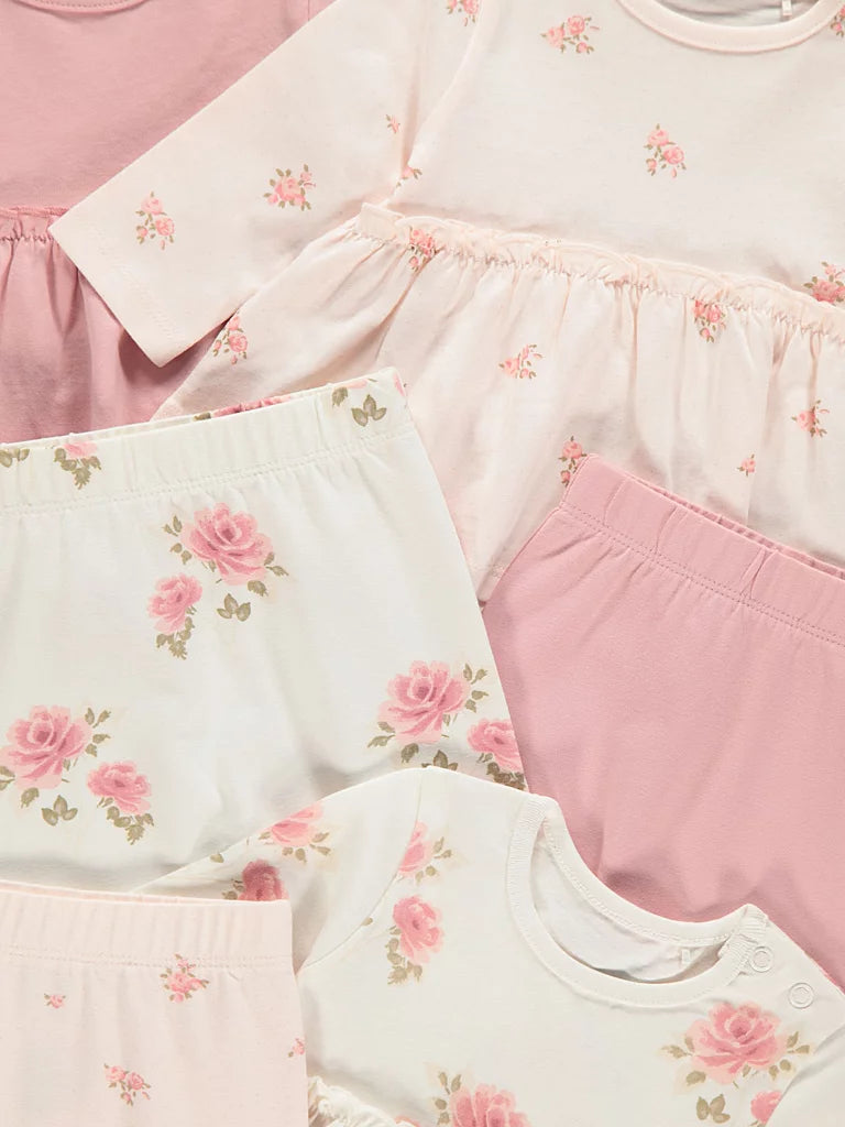 Set 3 majice i 3 pantalona - Pink Floral Tops and Leggings Outfit 3 Pack