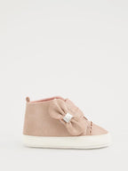 Pink Glitter Bow Trainers
