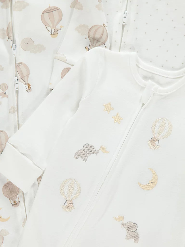 Set od 3 Spilhozne - Balloon Embroidered Zip
