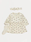 Flower Sweaterdress Tights and Headband Outfit