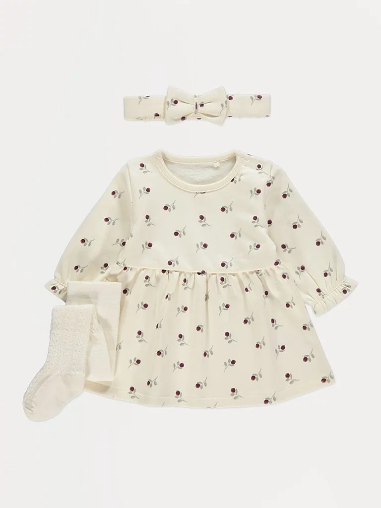Flower Sweaterdress Tights and Headband Outfit