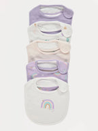 Pastel Rainbow Heart Bibs 5 Pack