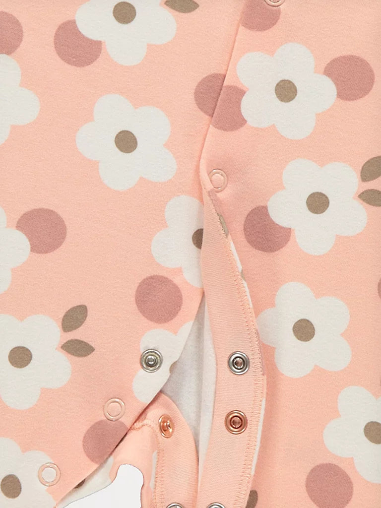 Set od 3 Spilhozne - Pink Floral Spot Sleepsuits 3 Pack