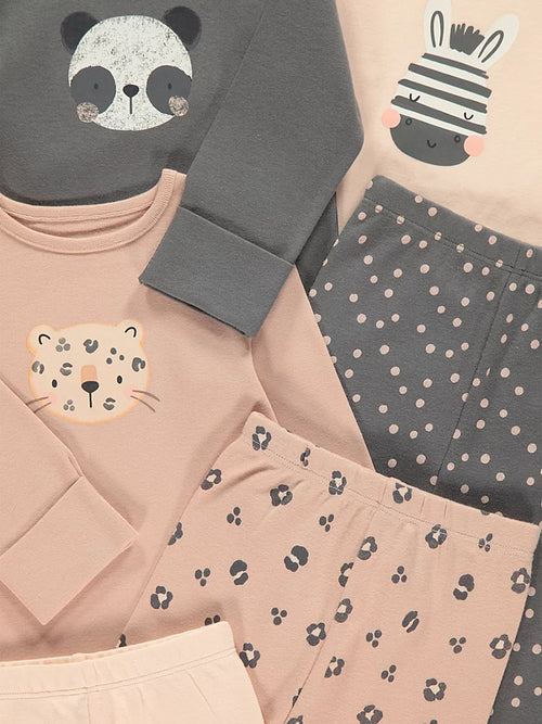 Animal Print Long Sleeve Pyjamas 3 Pack