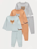Animal Head Pyjamas 3 Pack