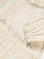 Cream Spotted Velour Sweatshirt and Trousers Outfit