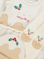 Christmas Cream Little Pudding Outfit