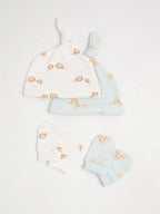 Safari Animal Newborn Hat and Mittens Set 2 Pack