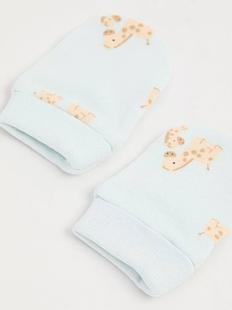 Safari Animal Newborn Hat and Mittens Set 2 Pack