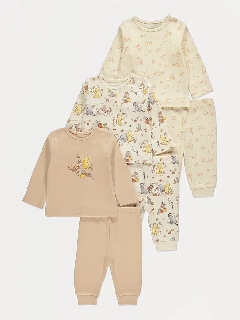 Disney Winnie The Pooh Long Sleeve Pyjamas 3 Pack