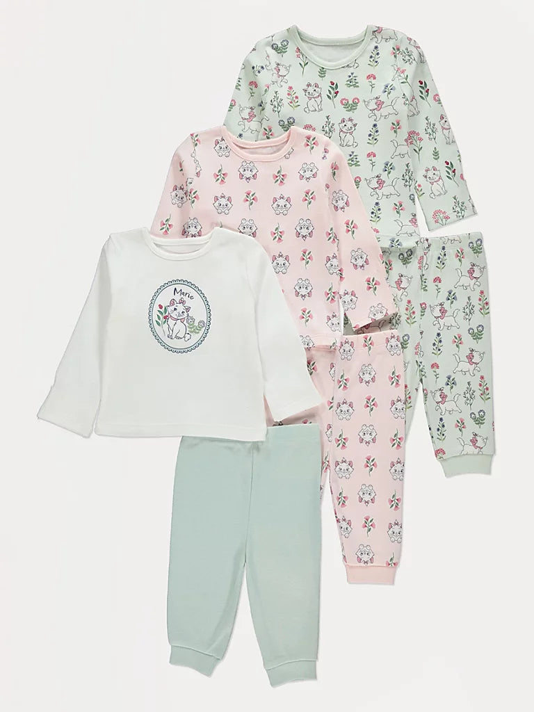 Disney Aristocats Marie Long Sleeve Pyjamas 3 Pack