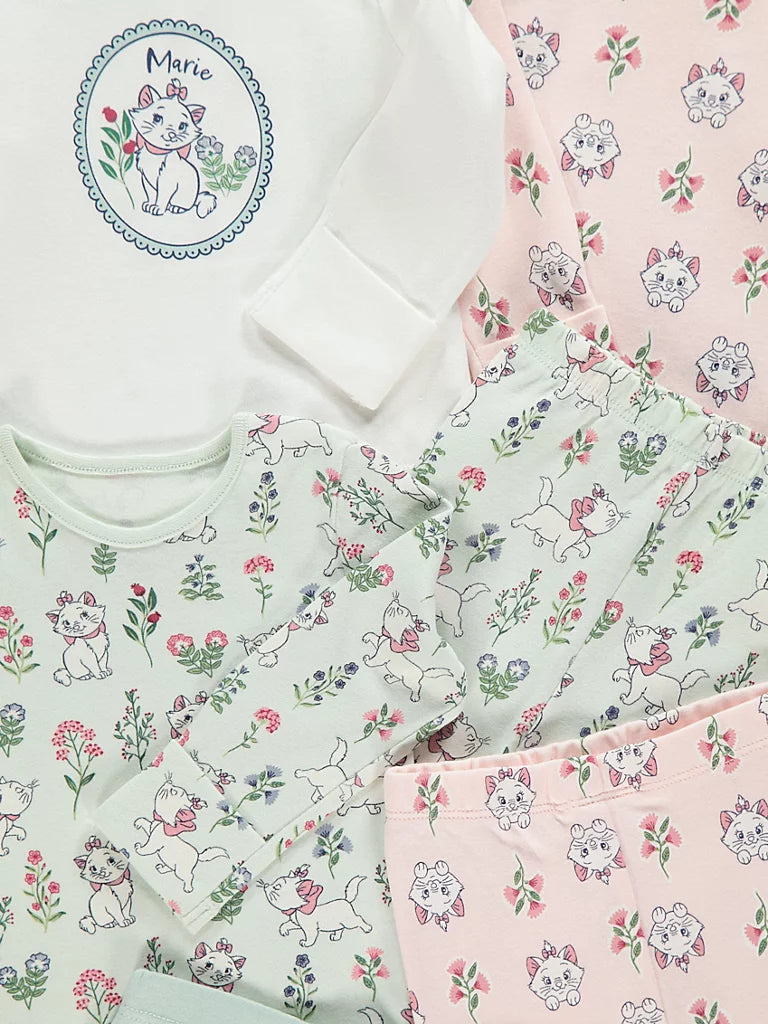 Disney Aristocats Marie Long Sleeve Pyjamas 3 Pack