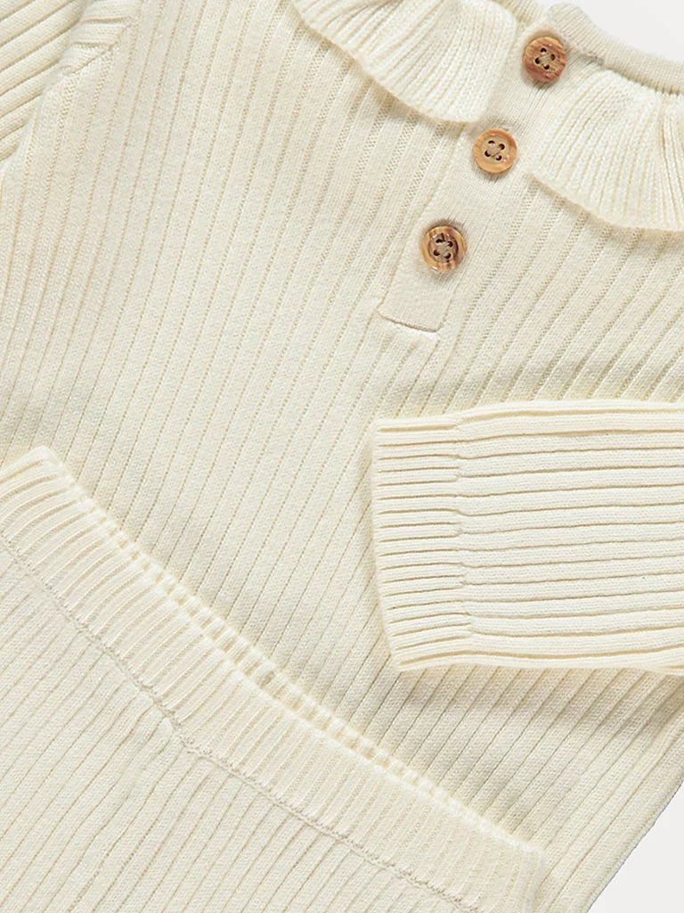 Cream Knitted Frill Jumper and Trousers Set