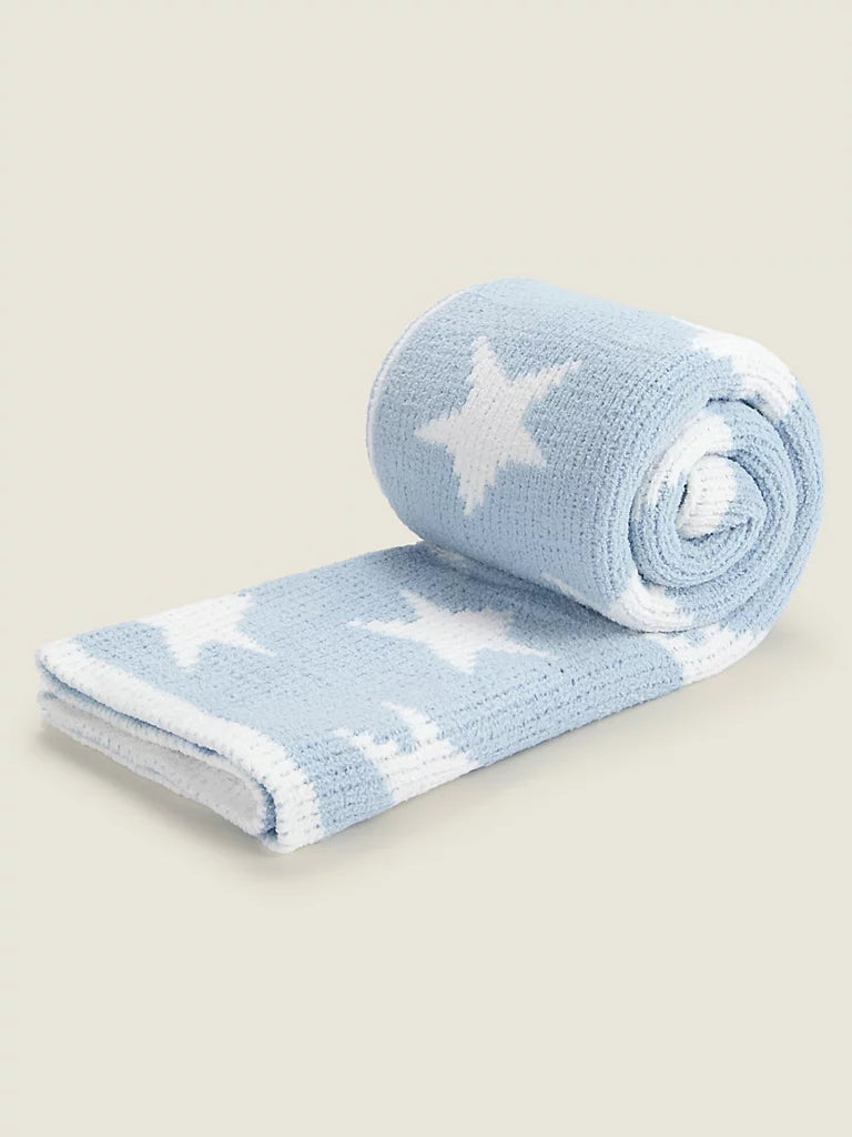 Blue Star Chenille Baby Shawl - 70cm x 100cm