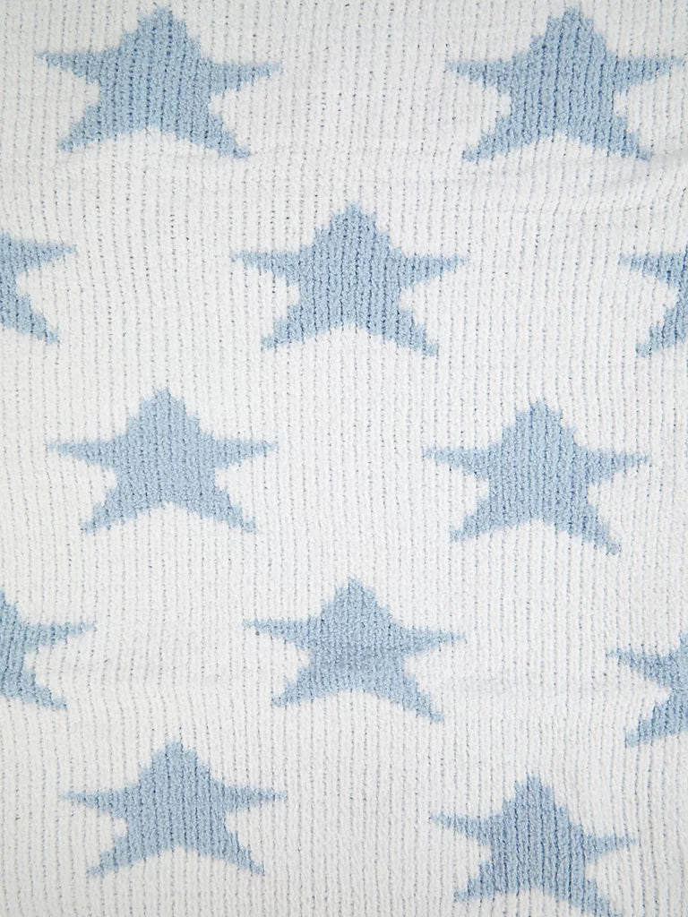 Blue Star Chenille Baby Shawl - 70cm x 100cm