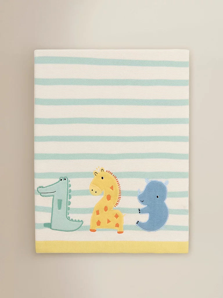 Safari Print Knit Cotton Blanket