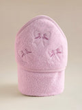 Pink Bow Cotton Hooded Towel