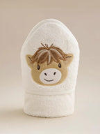 Natural Highland Cow Cotton Hooded Towel
