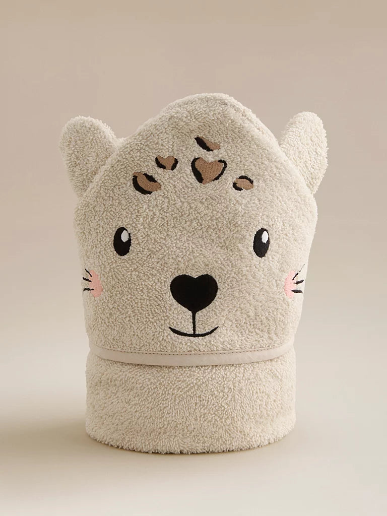 Natural Leopard Cotton Hooded Towel
