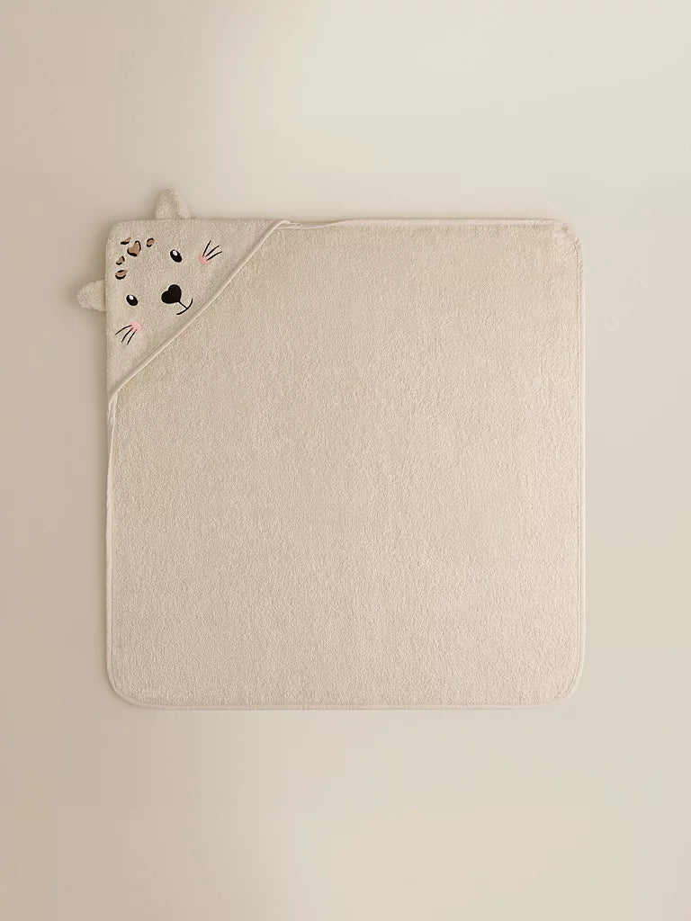 Natural Leopard Cotton Hooded Towel