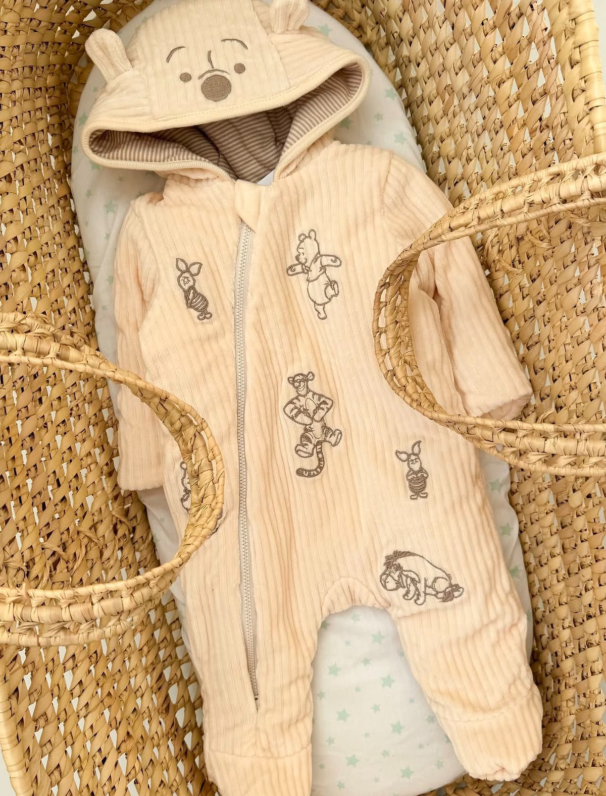 Skafander - Winnie the Pooh Cream Corduroy Hooded