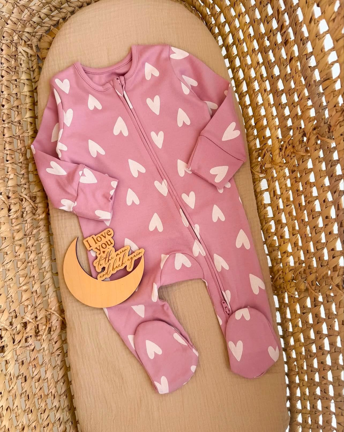 Spilhozna - Pink Heart Print Zip