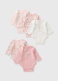 Set od 5 bodija - Pink Floral Bodysuit