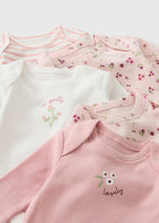 Set od 5 bodija - Pink Floral Bodysuit