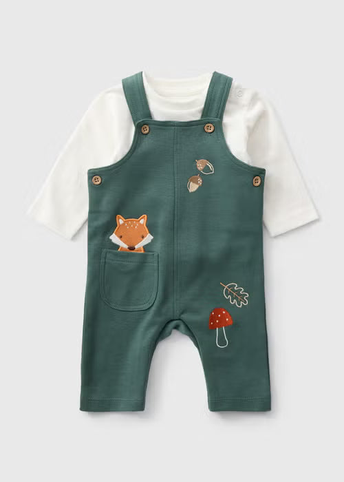 Baby Green Fox Dungaree & T-Shirt Set