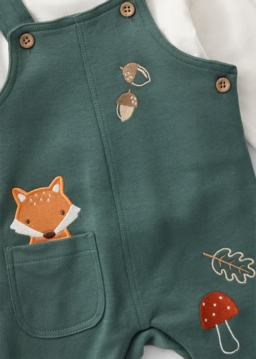 Baby Green Fox Dungaree & T-Shirt Set