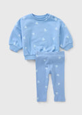 Baby Blue Heart Top & Bottoms Set