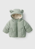 Baby Sage Green Bear Padded Coat