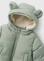 Baby Sage Green Bear Padded Coat
