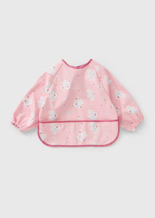 Baby Pink Birdie Coverall Bib