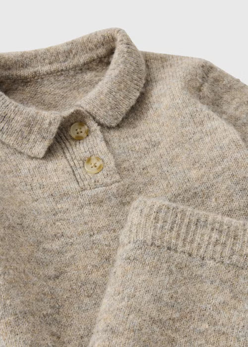 Boys Brown Smart Collar Knitted Set