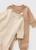 2 Pack Baby Brown Little One Sleepsuits