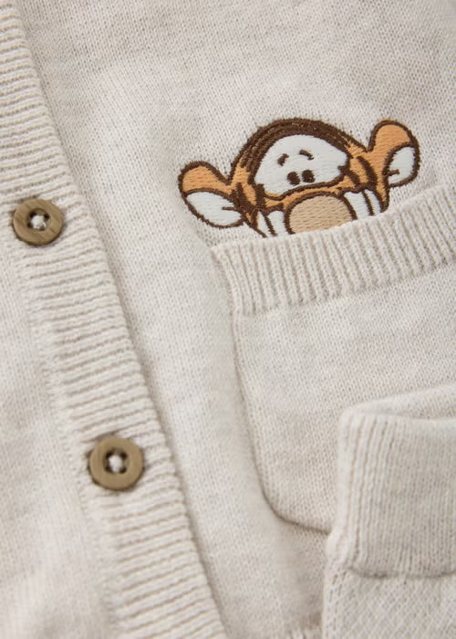 Baby Grey Tigger Knitted Top & Bottoms Set