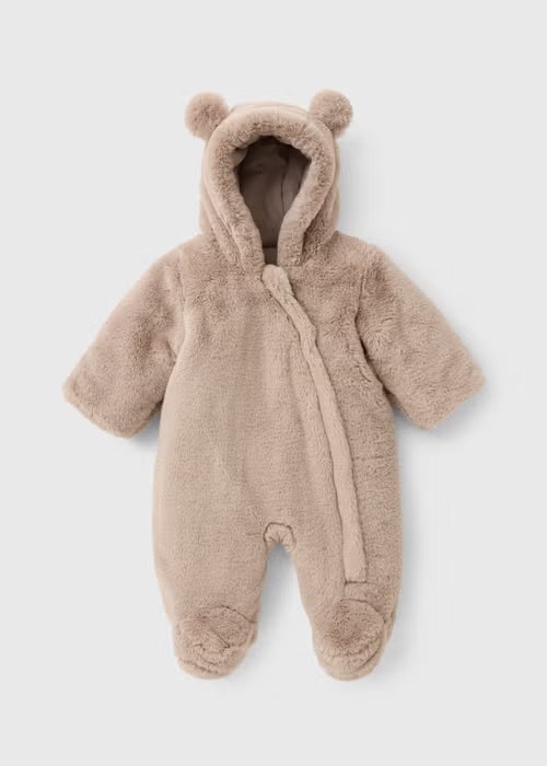 Baby Brown Fur Snowsuit