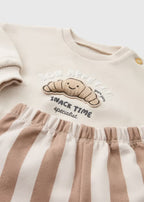 Baby Stone Croissant Sweatshirt & Wide Leg Bottoms Set