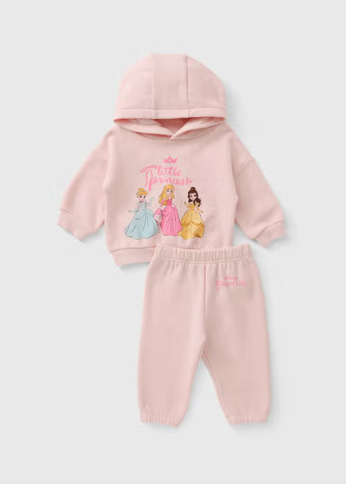 Girls Pink Princess Hoodie & Jogger Set