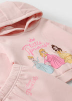 Girls Pink Princess Hoodie & Jogger Set